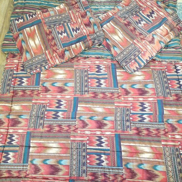 Croscill Home Fashions Cheyenne TWIN comforter blanket 2 shams southwest Aztec - Picture 2 of 11